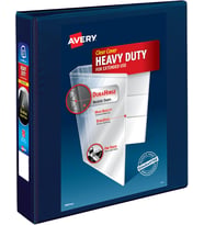 Avery Ağır Hizmet Tipi Görünüm 3 Halka Bağlayıcı, 1.5 "Tek Dokunuşla Ezd Halka, 1 Lacivert Bağlayıcı