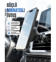 Araç İçi Manyetik Telefon Tutucu Halandırma Klipsli Telefon Standı