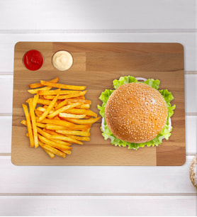 BK Gift Doğal Masif Ahşap Yemek Sunum ve Servis Tepsisi