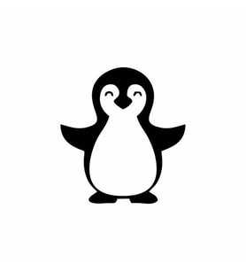 Sevimli Penguen Araba Sticker siyah 11x12x CM (Siyah)