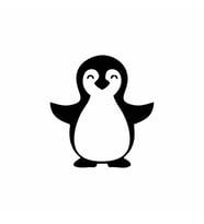 Sevimli Penguen Araba Sticker siyah 11x12x CM (Siyah)