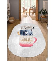 Dijital Baskılı Kaymaz Taban Yıkanabilir Oval Salon Halısı Mutfak Halısı Yolluk NDO-HT-1025 (Çok Renkli)