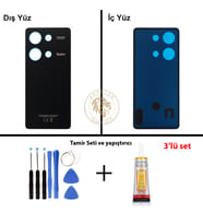 Xiaomi Redmi Note 13 Pro 4G Gece Siyahı Arka Pil Kapağı Batarya Kapağı + Yapıştırıcı ve Vida Seti