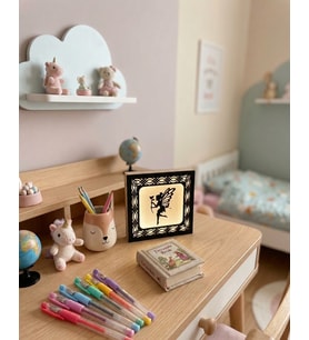 Sihirli Peri Temalı Dekoratif LED Gece Lambası – Ahşap Tasarım