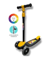 TuffY'S 3 Tekerlekli Işıklı Çocuk Scooter Swing - 3 Kademeli Yükseklik Ayarı (Sarı)