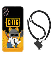 Samsung Galaxy A04E Kılıf Silikon Boyun Askılı İpli Desenli Silikon Cat G 1677
