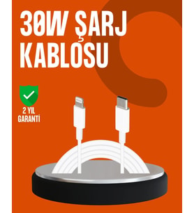 30W Type-C Lightning Hızlı Şarj Kablosu 1.2m iPhone Uyumlu