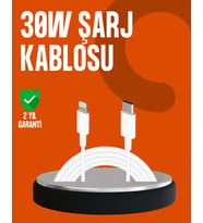 30W Type-C Lightning Hızlı Şarj Kablosu 1.2m iPhone Uyumlu