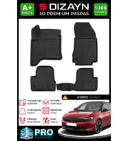 S-Dizayn Opel Corsa F Hybrid 1.2 3D Pro Havuzlu Paspas 2025 Üzeri A+ Kalite