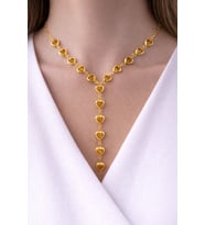 Kadın Gold Renk Zirkon Taşlı Özel Tasarım Y Model Kolye