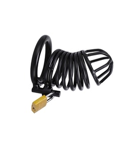 Siyah Metal Penis Kilidi 40mm  – Ayarlanabilir Çelik Kafes + Asma Kilit