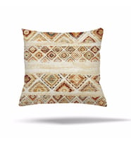 Patchwork Çiçek Desen Etnik Gizli Fermuarlı Yastık Kılıfı Kırlent Kılıfı Koltuk Yastık Kılıfı  (Bej)