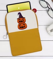 BK Gift Pumpkin Tasarımlı Taşınabilir Koruyucu Tablet Kılıfı & Organizer Çanta - Sarı-1