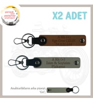 Motor Severlere, İsim Plaka ve A Rh (+) Kan Grubu, Özel Tasarım x2 Anahtarlık Set, Kül Gri-Kahve-Gr