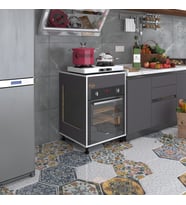 Kenzlife ankastre modülü kabini tilkowski3 gri 85*60*56 fırın ocak dolabı ayarlı ayaklı üstü kapalı (Karışık)