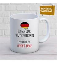 Kişiye Özel İsim Yazılabilir Ich Bın Eıne Deutschkehrerın Kupa Bardak