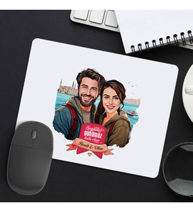 Sevgiliye Hediye Kişiye Özel Aşıklar Şehri İstanbul ve Biz Karikatürlü Mousepad