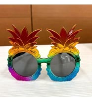 Tropikal Ananas Tasarımlı Renkli Hawaii Parti Gözlüğü