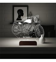 Luvivia Motosiklet Motor Harley Kişiye Özel 3D Lamba - Masa Gece Lambası