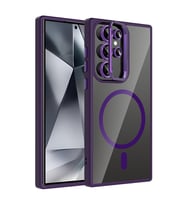 Samsung Galaxy S24 Ultra Uyumlu Kılıf Standlı ve Kamera Lens Hediyeli M-Safe Şarj Özellikli Zore Etro Kapak