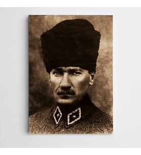 Atatürk Şayap Kalpak 1922 Kanvas Tablo