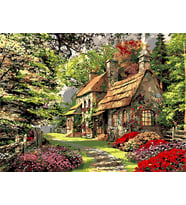 Ormandaki Ev Sayılarla Boyama Seti 50x65 cm (Tuvale Gerili)