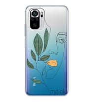 Xiaomi Çizgi Yapraklı Kadın Tasarımlı Şeffaf Telefon Kılıfı