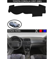 Toyota Coralla 1997-2001 Için Uygun Torpido Koruma Halısı Siyah Kenar Renk Siyah