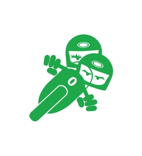 Twin Racers Motorcu Sticker 17x17 Cm Yeşil