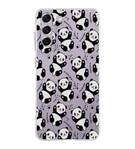 Samsung Galaxy S21 FE Kapak Panda Tasarımlı Şeffaf Silikon Kılıf