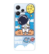 Xiaomi REDMI 12 Uyumlu Astronot Desenli Şeffaf Telefon Kılıfı