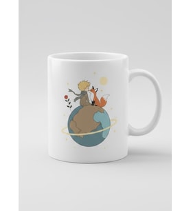 Prenses Kupa - Taçlı Pembe Prenses Desenli Sevimli Hediyelik Mug (Beyaz)
