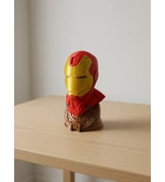 Iron Man Büst Figür - 12 cm Çok Renkli 3D Baskı Marvel Demir Adam Biblo