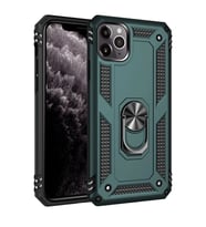 iPhone 11 Pro Kılıf Sofya Yüzüklü Silikon Kapak - Yeşil