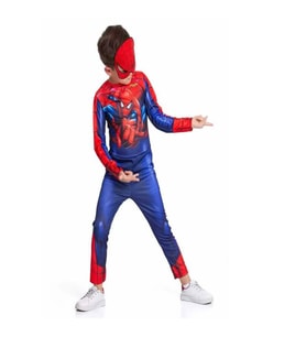 Life For Moda Erkek Çocuk Spiderman Kostümü Maskeli Örümcek Adam Kostümü (Kırmızı-Mavi)