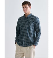 LCWAIKIKI Classic Yeşil Regular Fit Uzun Kollu Ekose Erkek Gömlek