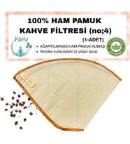 adet) Yıkanabilir, Kumaş Kahve Filtresi (no:4) Ağartılmamış%100 Ham Pamuk, Organik, Ekolojik Filtre no:4