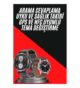 Mey İthalat® Erkeklere Özel Akıllı Saat Çelik Kordon Bluetooth Bağlantılı İOS ve Android Uyumlu