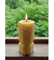LALE DESENLİ HEDİYELİK DEKORATİF KAVUN KOKULU PARAFİN WAX MUM (SARI RENKLİ)