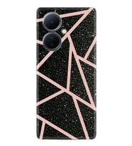 Vivo V29 Lite Kılıf Resimli Desenli Baskılı Silikon Pembe Şeritli Mermer 1312