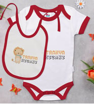 BK Kids Trakya Kızanı Tasarımlı Kırmızı Bebek Body Zıbın ve Mama Önlüğü Hediye Seti-2