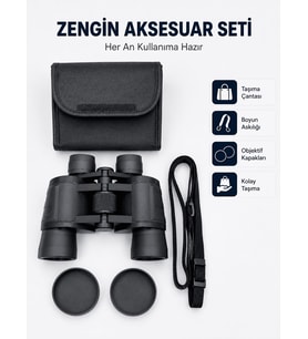 20x Büyütmeli Profesyonel Dürbün HD Optik Lens Taşıma Çantalı ve Boyun Askılı