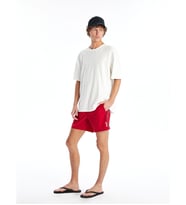 LCW SWIMWEAR Kırmızı Kısa Boy Baskılı Erkek Deniz Şortu