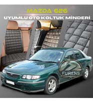 Mazda 626 Antrasit Renk Tay Tüyü Cepli & Terletmez Sırtlı Oto Koltuk Minder Seti - Koltuk Koruma Kılıfı (ÖN & ARKA TAM SET)