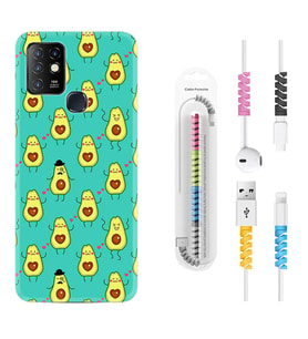 INFINIX Hot 8 9 10 11S Hot 10 Play 10T Kılıf Kablo Koruma Spiral Silikon Oynayan Avokadolar 1770