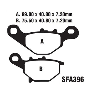 Ön Fren Disk Balatası Sfa396 Suzuki An 125(1995-2000) - Address 110(2015-2016)