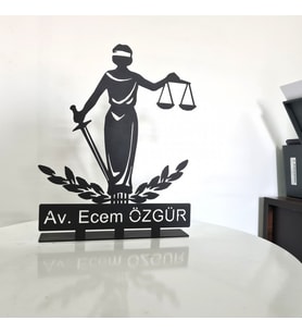 Kişiye Özel Avukat Masaüstü İsimlik - Metal Masa İsimliği - Hediye Ofis İsimlik