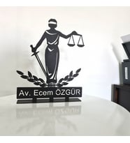 Kişiye Özel Avukat Masaüstü İsimlik - Metal Masa İsimliği - Hediye Ofis İsimlik
