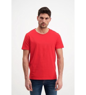 Kırmızı Erkek Yıkamalı Basic T-shirt