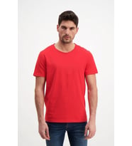 Kırmızı Erkek Yıkamalı Basic T-shirt